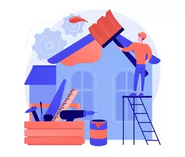 House renovation abstract concept vector illustration.